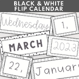 Black and White Flip Calendar | Black and White Classroom Decor