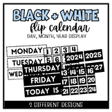 Black and White Flip Calendar | Classroom Decor | Editable