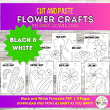 Black and White Flower Cut and Paste Craft Templates