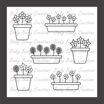 plants and flowers clipart black and white