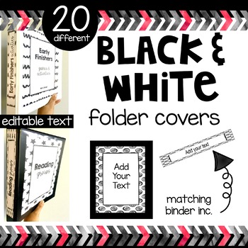 Preview of Black and White Folder Covers and Binder Labels