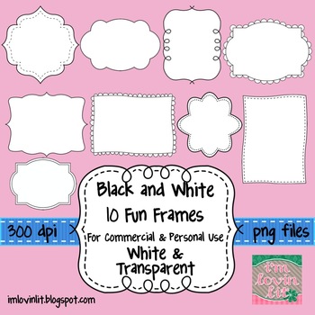 Preview of Black and White Frames Clip Art Pack