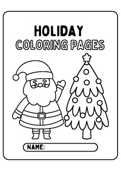 Preview of Black and White Fun Christmas Holiday Coloring Book Worksheets