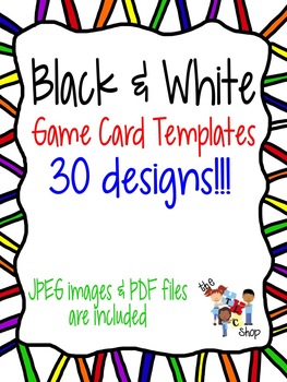 Preview of Black and White Game Card Templates