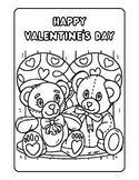 Black and White Happy Valentine's Day Coloring Pages, PDF 