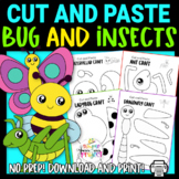 Black and White Insect and Bug Cut and Paste Craft Templates