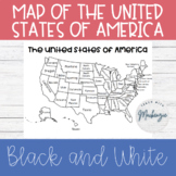 Black and White Map of the United States of America | Coloring Page