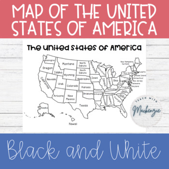 Preview of Black and White Map of the United States of America | Coloring Page