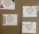 Black and White Math-Themed Valentine's Day Classroom Deco