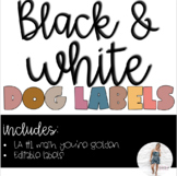 Black and White Muted Rainbow Editable Dog Themed Labels