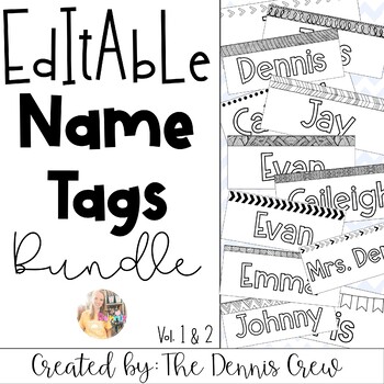 Black And White Name s Bundle By The Dennis Crew Tpt
