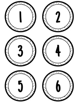 Preview of Black and White Painted Dots Circle Numbers (1-30)