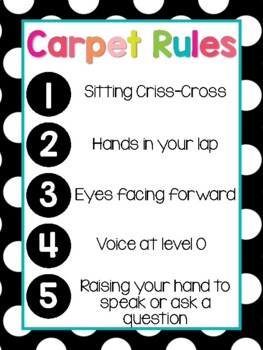 Preview of Black and White Pattern Carpet and Rug Rules Posters