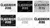 Black and White Patterned Classroom Jobs - Editable