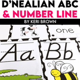 D'Nealian Alphabet and Number Line Classroom Decor