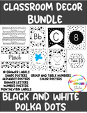 Black and White Polka Dot Classroom Decor Bundle