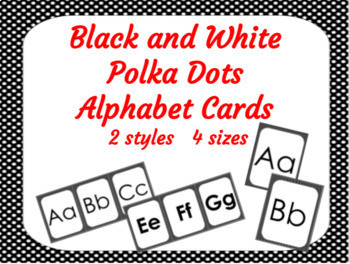 4 Inch Black and White Polka Dot Bulletin Board Letters and Numbers