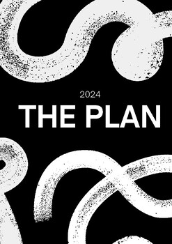 Preview of Black and White Shapes new years 2024 Weekly Planner