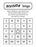 Black and White Simple Division Bingo