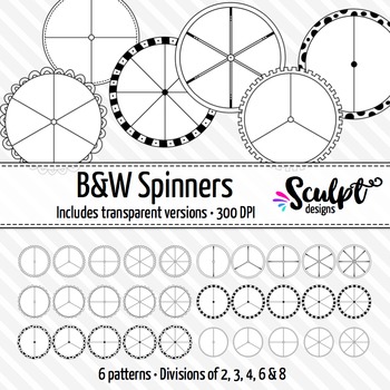Preview of Black and White Spinners
