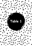 Black and White Table Numbers