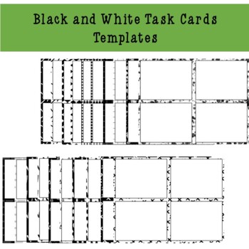 Preview of Black and White Task Card Templates - Commercial Use - 8 1/2 x 11