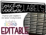 Black and White Teacher Toolbox Labels