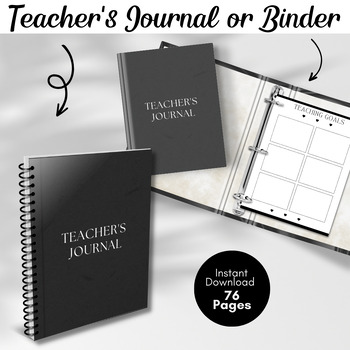 Preview of Black and White Teacher's Journal