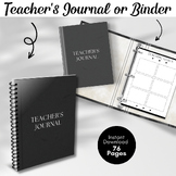 Black and White Teacher's Journal