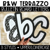 Black and White Terrazzo Bulletin Board Letters, A-Z, Punc