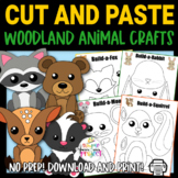 Black and White Woodland Animal Cut and Paste Craft Templates
