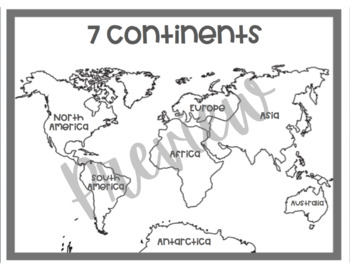 Preview of Black and White World Map | Coloring Sheet