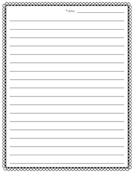 Black and White Writing Paper by Garden Pea Designs | TpT