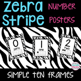 Zebra Print Decor Number Posters 0 to 20