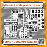 Black and White planner stickers