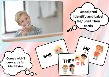 Preview of Black and White version of He/She/They cards