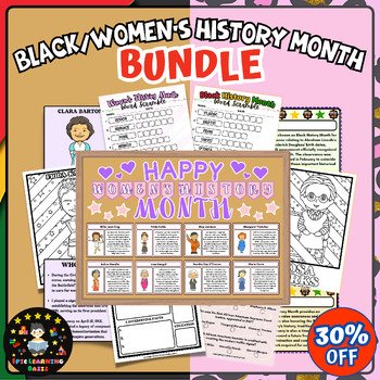 Preview of Women's and Black History Month | February and March Activities BUNDLE