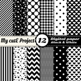 Black and white  -DIGITAL PAPER - Scrapbooking- A4 & 12x12