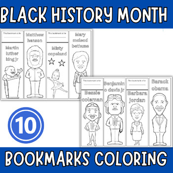 Preview of Black history month Bookmarks - BHM | Black history month Coloring Bookmarks
