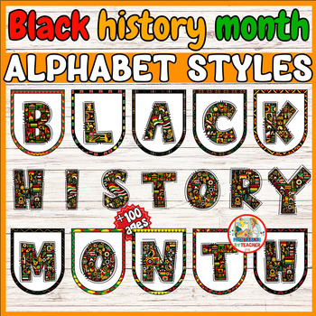 Preview of Black history month Bulletin Board Set Lettering styles - Classroom Décoration