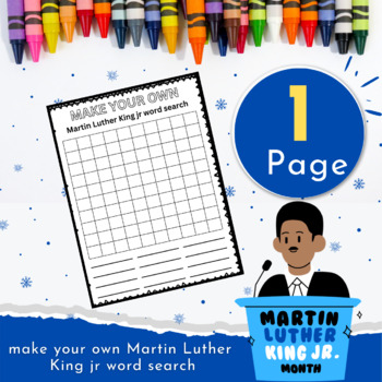 Preview of Martin Luther King Jr Make your own Word search | Black history month