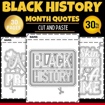 Preview of Black history month - Martin Luther king jr Quotes Cut And Paste Coloring Pages