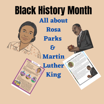 Preview of Black history month Rosa Parks and Martin luther kings JR, Reading Comprehension