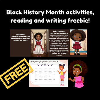 Preview of Black history month activities , reading and writing freebie!