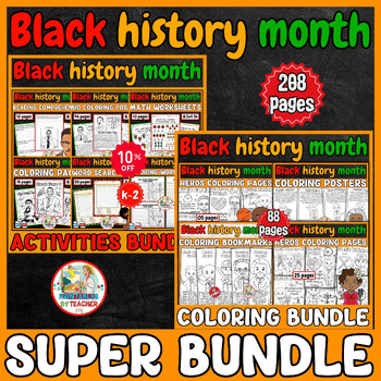 Preview of Black history month activities super Bundle | coloring word search -worksheets