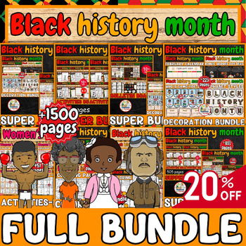 Preview of Black history month activities-worksheets bulletin board-decoration full bundle