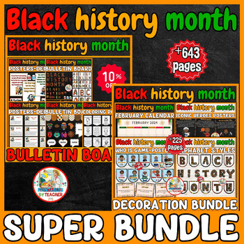 Preview of Black history month bulletin board-classroom decoration-posters super bundle