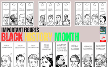 Preview of Black history month coloring bookmarks