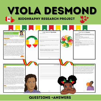 Preview of Black history month in canada|Viola desmond|Black canadien|Research project