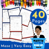martin Luther King JR Maze  - Very Easy | MLK Day  - Black